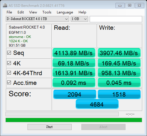 平價 NVMe PCIe 4.0 SSD - Sabrent 1TB Rocket 開箱測試