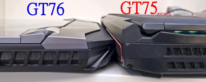 GT76 VS GT75 厚度真的薄了不少阿