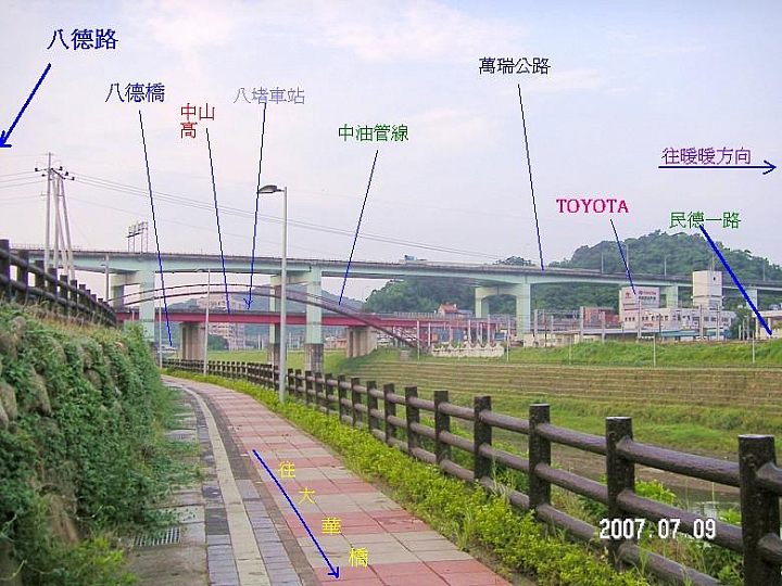 點我看大圖 基隆市八堵七堵地區、五堵隧道 人行暨自行車道 導覽圖說