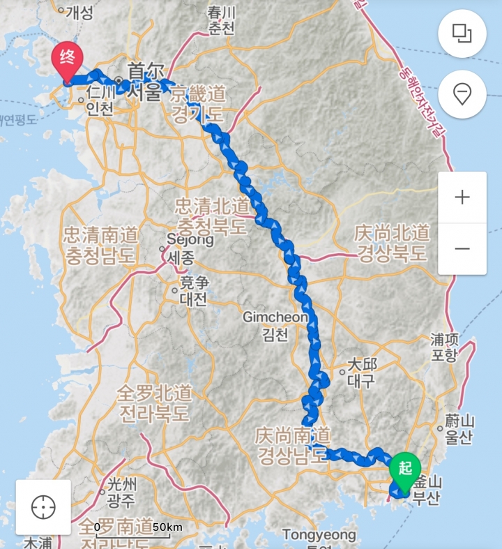 釜山→→首爾 633K韓國單車大縱走
