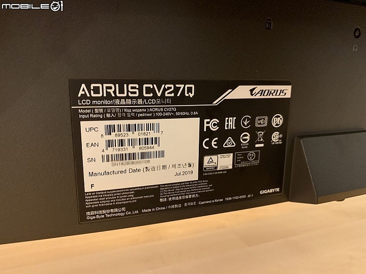 技嘉撿到槍 AORUS CV27Q HBR3 新機 2K-165 曲面電競螢幕新開箱