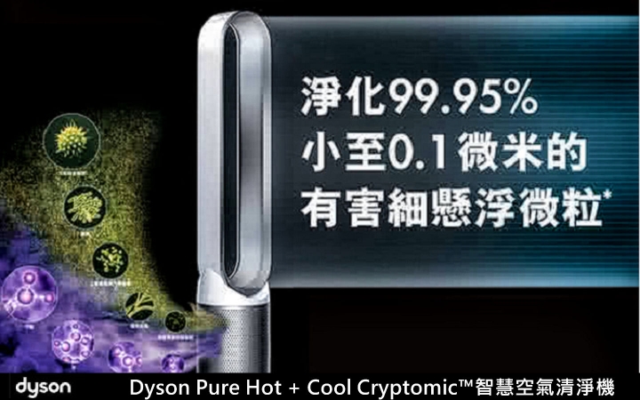 居家生活空氣品質防護的守護神《Dyson Pure Hot + Cool Cryptomic™ HP06》