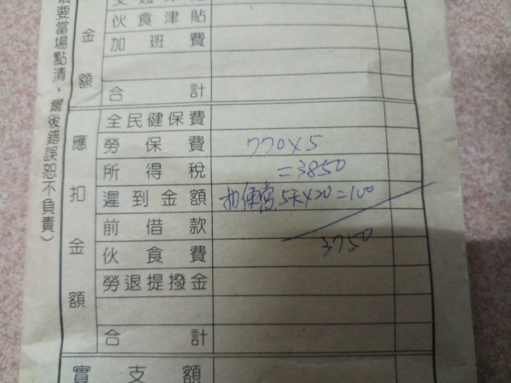 老婆從來沒有領過政府規定的最低薪資!!!!!!!!!!!!!!