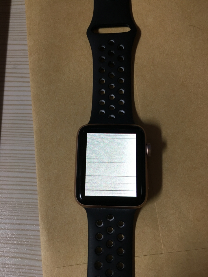 請問這是apple watch螢幕壞了還是進水？