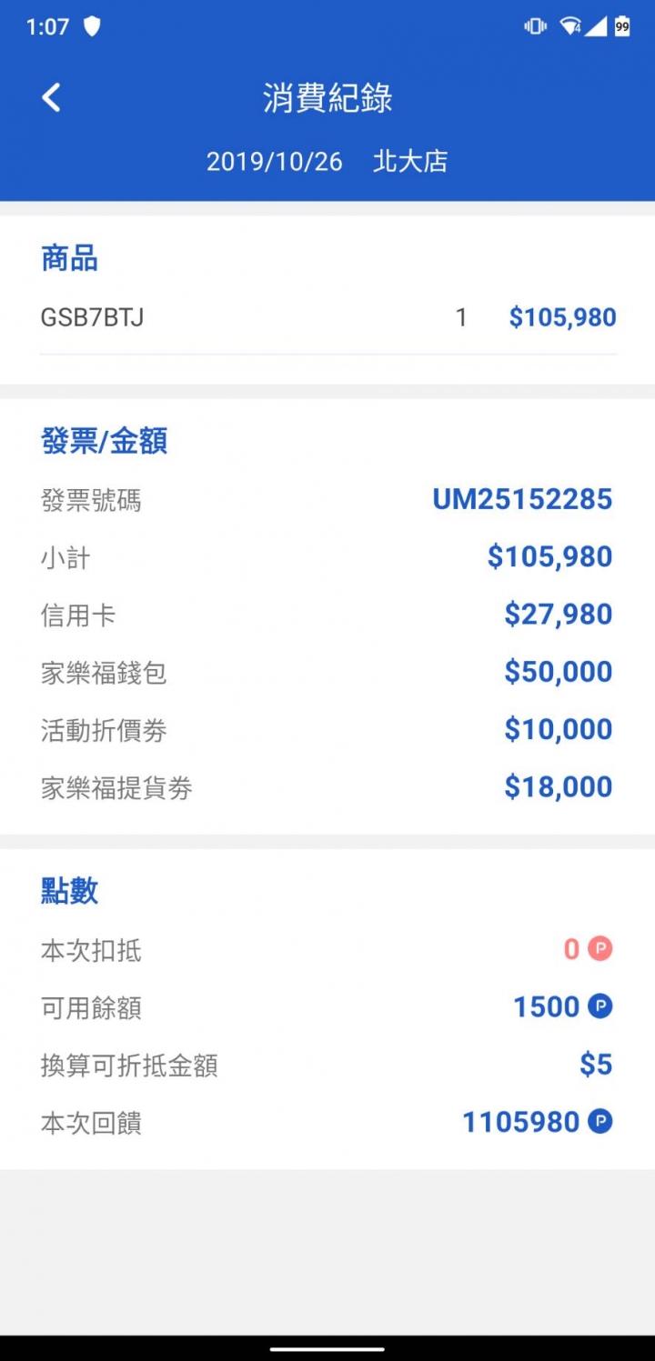 2019/10/26 家樂福買S2 ABS省近40000案例(桃園親友代購)