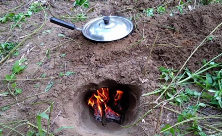 可防風的「達科他火炕」與「埋鍋造飯」實作示範，野外生存必學。Dakota Fire