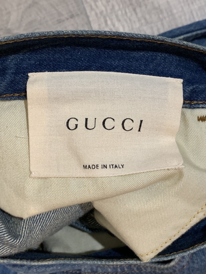 「開箱」GUCCI 虎頭🐯無蛇尾🐍刷白丹寧褲