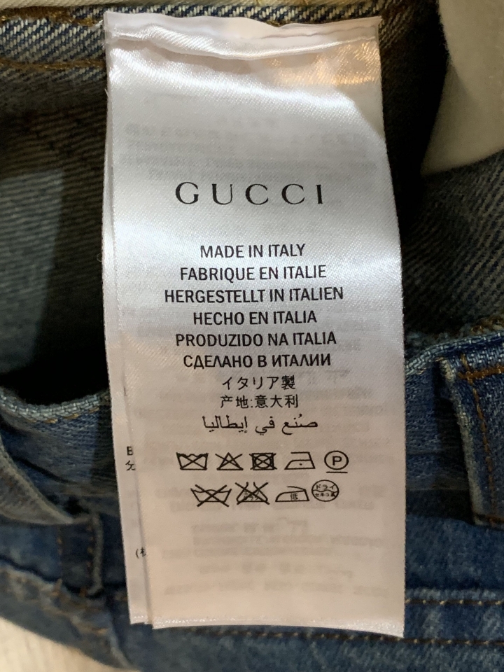 「開箱」GUCCI 虎頭🐯無蛇尾🐍刷白丹寧褲