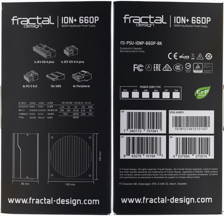 Fractal Design ION+ 660P全模組化白金電源開箱