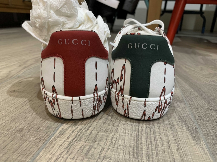 「開箱」GUCCI GG花紋小白鞋 + GUCCI logo 運動褲