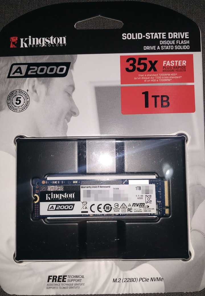 金士頓 A2000 1TB M2 SSD 開箱
