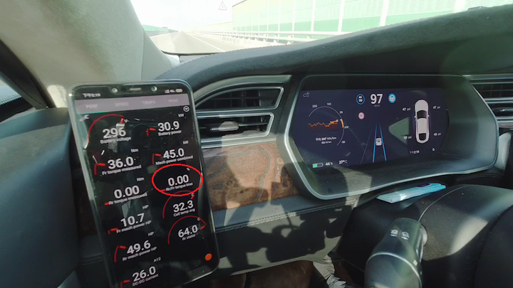 《Model S》時速97kph以上為前驅，以下為後驅 (Raven改款前)