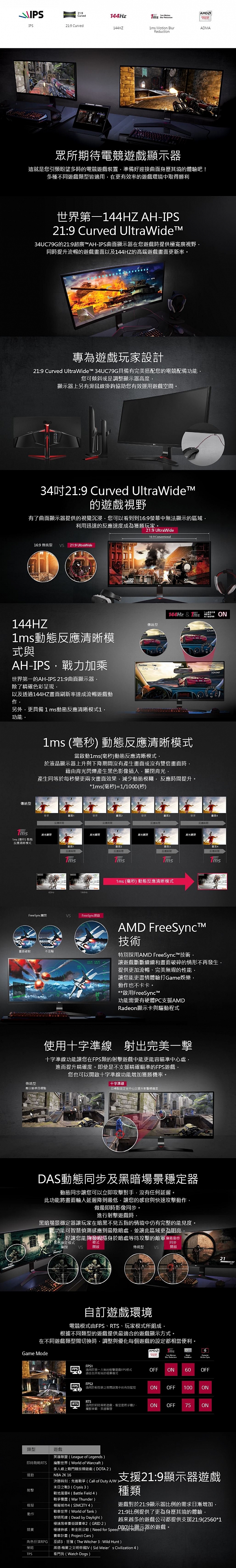 兩款螢幕擇一: 微星(MSI) OPTIX MAG341CQ VS  LG 34UC79G