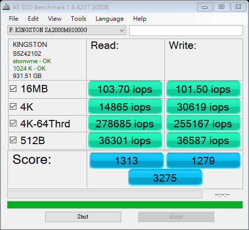【試用】Kingston A2000 SSD 固態硬碟 1TB