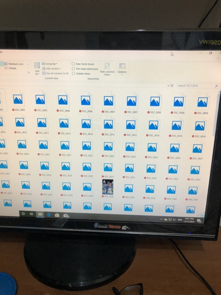 照片名字前面顯示x