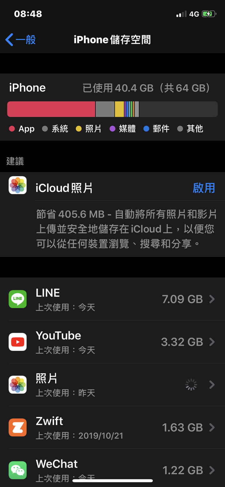 IPHONE XS 容量和電腦不一樣