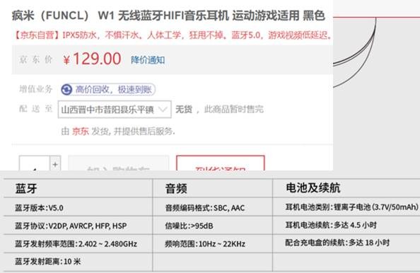 點我看大圖 Funcl W1真無線藍牙耳機、高CP值?那要看是買到什麼版本?京東?智選家?蝦皮?