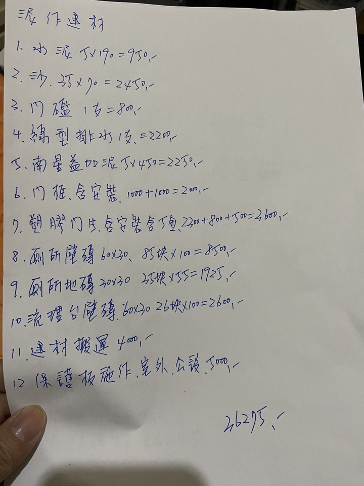 小弟的翻新估價單諮詢