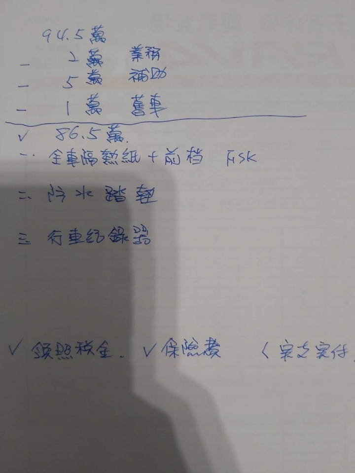 [徵求] 請幫忙健檢 Toyota RAV4及Sienta菜單