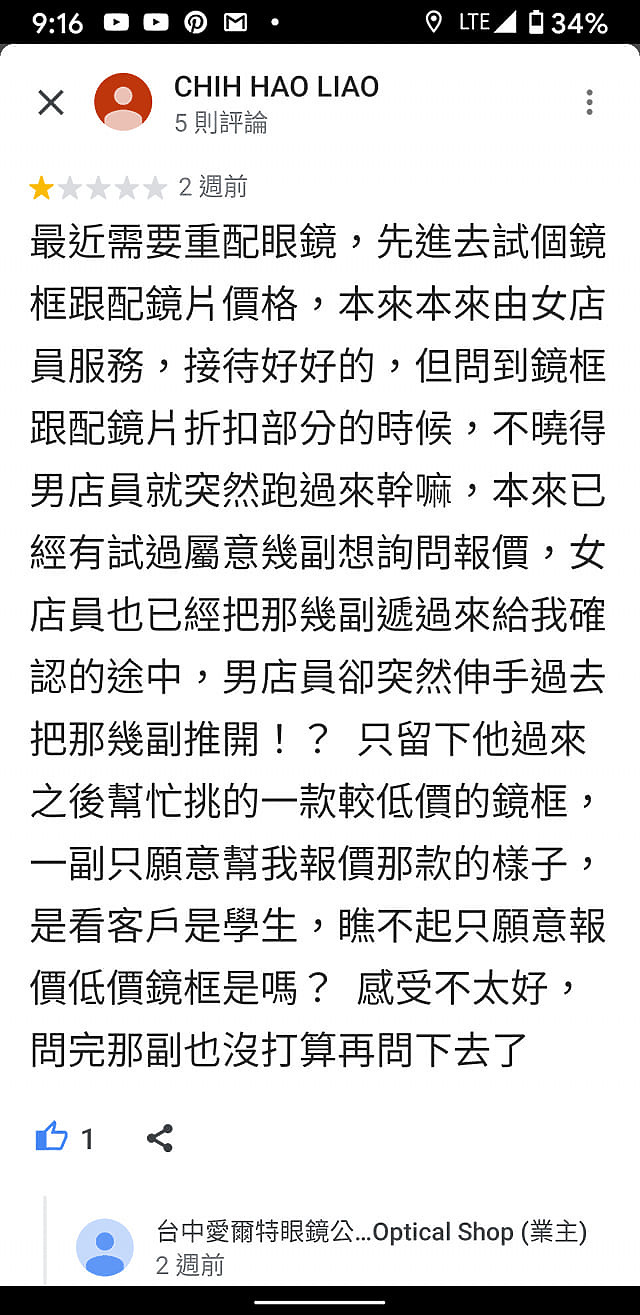 台中愛爾特眼鏡驚魂記