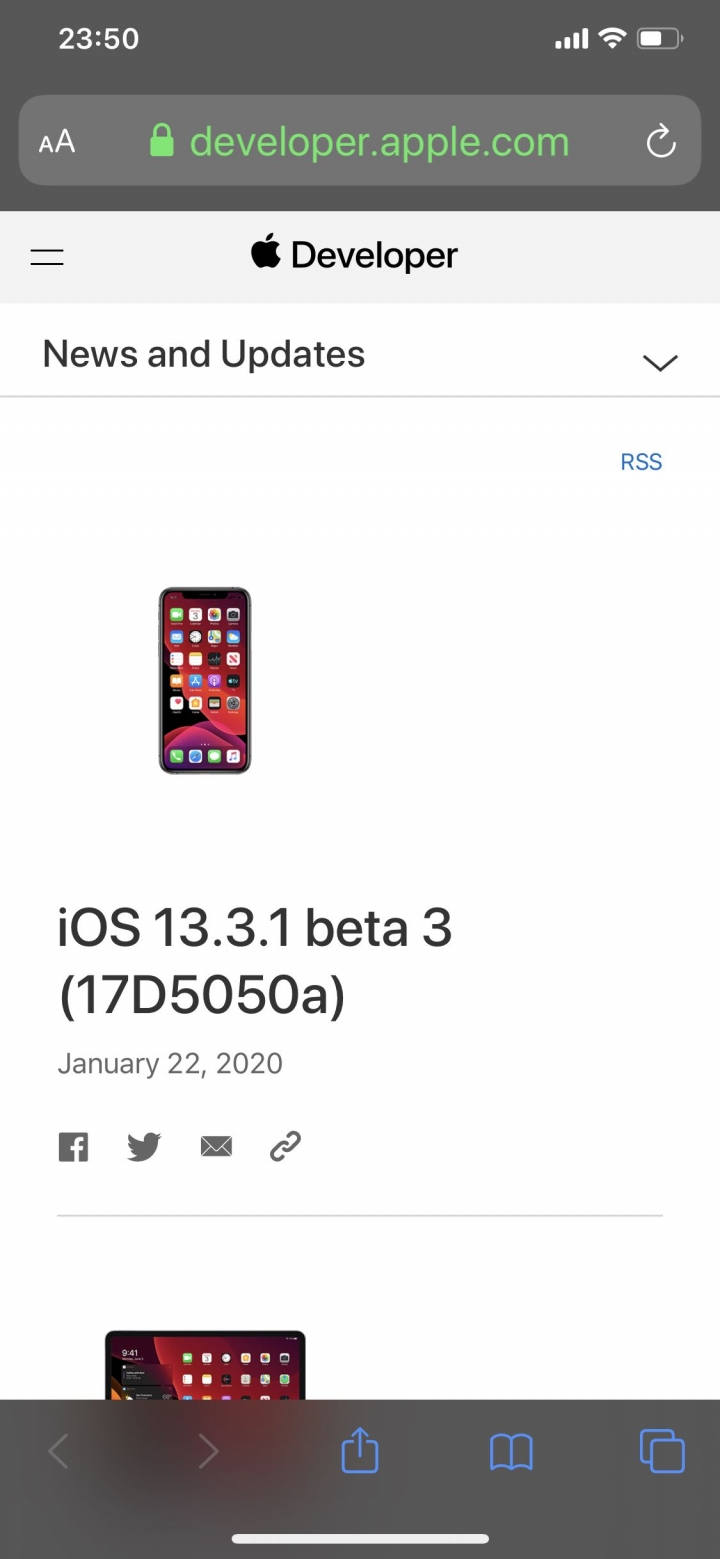iOS 13.3.1 Developer Beta 3