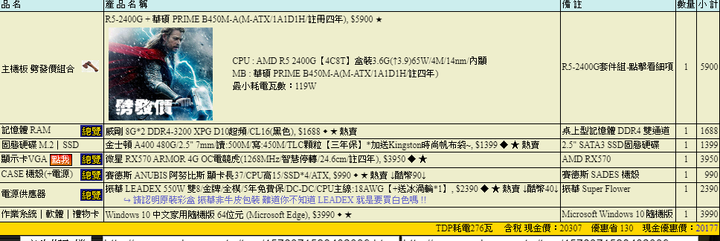 預算20K含OS桌機