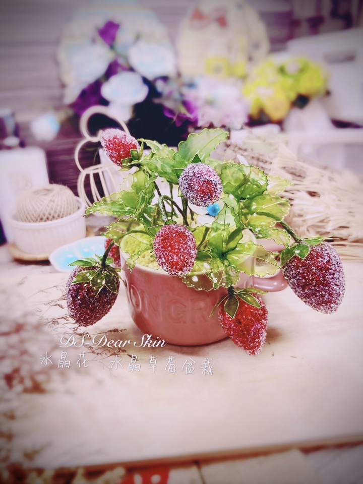 學生課堂作品❤️ 水晶花 - 水晶草莓盆栽