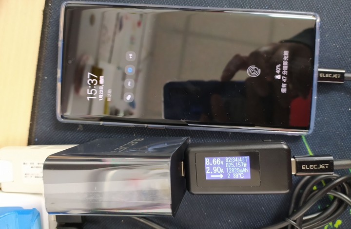 Elecjet行動電源與PPS旅充開箱加充Note10+測試