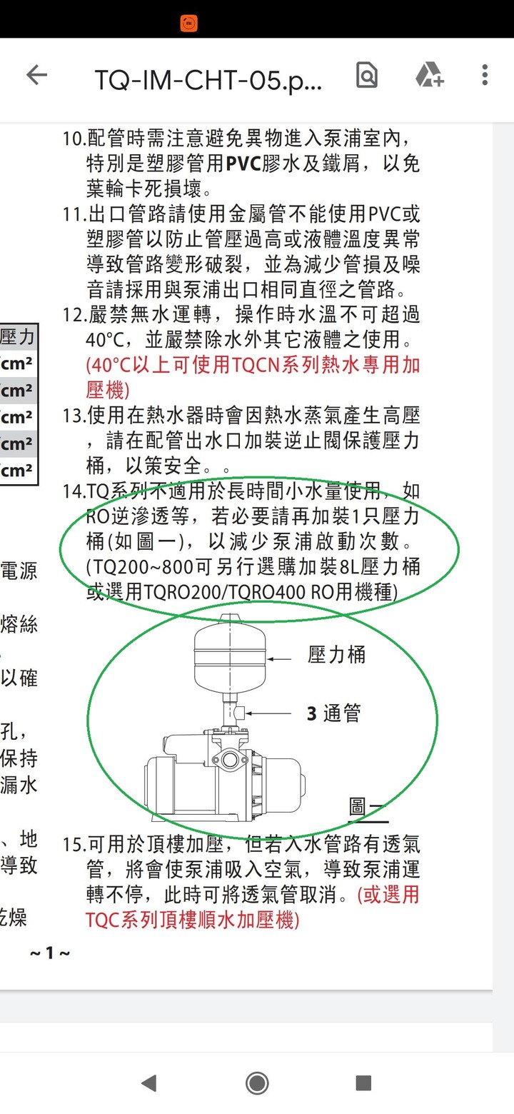 請教高手,TQ200II加壓馬達,水壓不足,RO慮水問題!!!