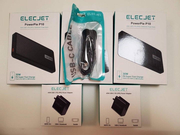 Elecjet行動電源與PPS旅充開箱加充Note10+測試
