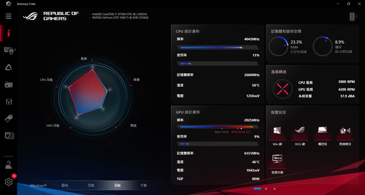 點我看大圖 遊戲工作兩不誤,ASUS ROG Zephyrus M GU502GU 冰河藍電競筆電開箱測試