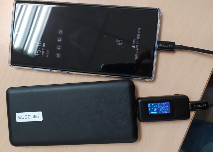 Elecjet行動電源與PPS旅充開箱加充Note10+測試