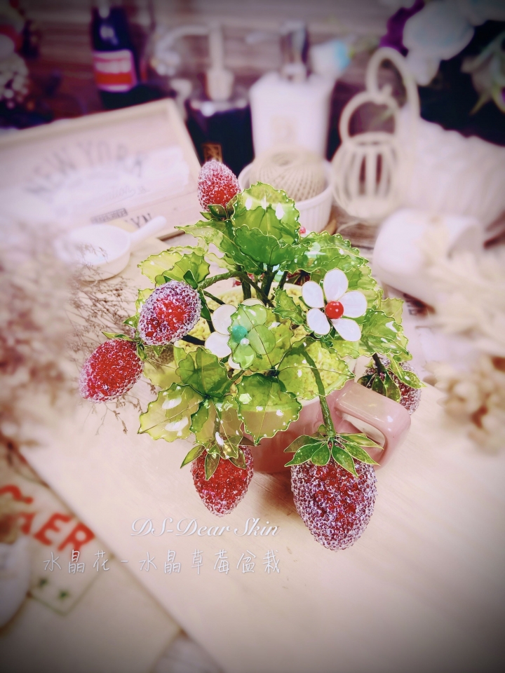 學生課堂作品❤️ 水晶花 - 水晶草莓盆栽