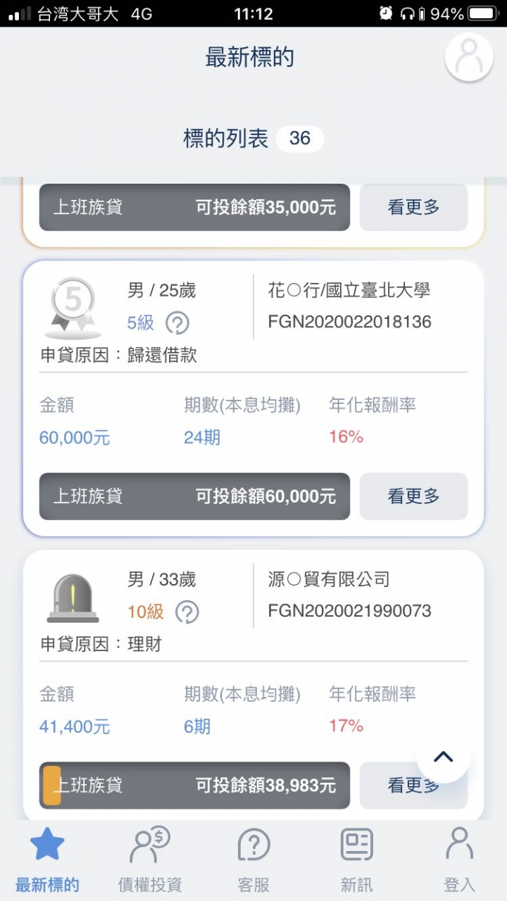 請問P2P貸款投資的平台選擇相關問題