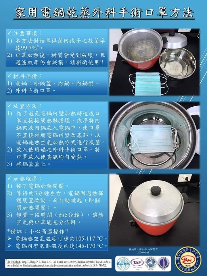 又一次來分享口罩的再利用，這回用電鍋蒸