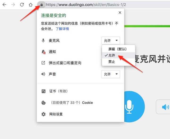 有請電腦高手，如果解決我給500當獎勵，Duolingo線上測驗無法進行(Doulingo無法正常使用您的麥克風)