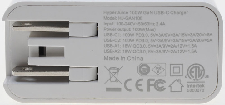 HYPER JUICE 氮化鎵GaN四埠100W充電器簡測