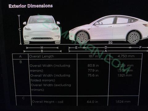 《Model Y》車長車重揭露/比Model 3長60mm重160kg
