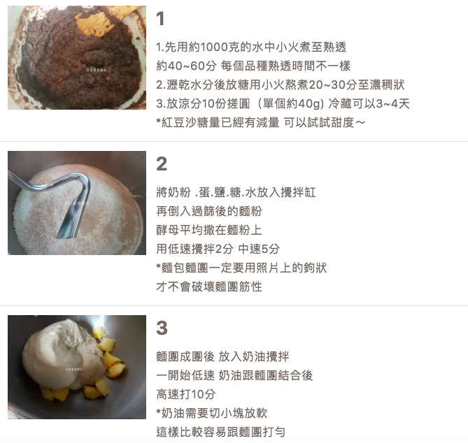 【食譜分享】紅豆麵包 (自製紅豆沙) - 手作麵包