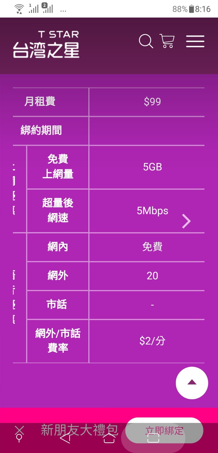 99元上網，台星5GB,遠傳企案3GB要選那一家？