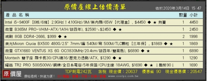 台南店家幫忙組的電腦 麻煩大家幫我看看