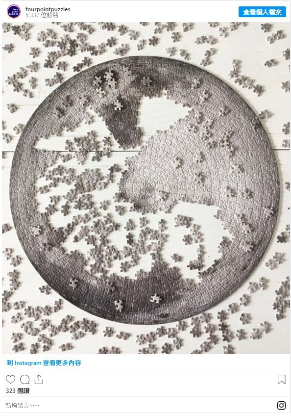 慶祝人類登月50週年！加拿大拼圖公司推出冷豔灰調「The Moon」月球拼圖，在家近距離欣賞月球之美