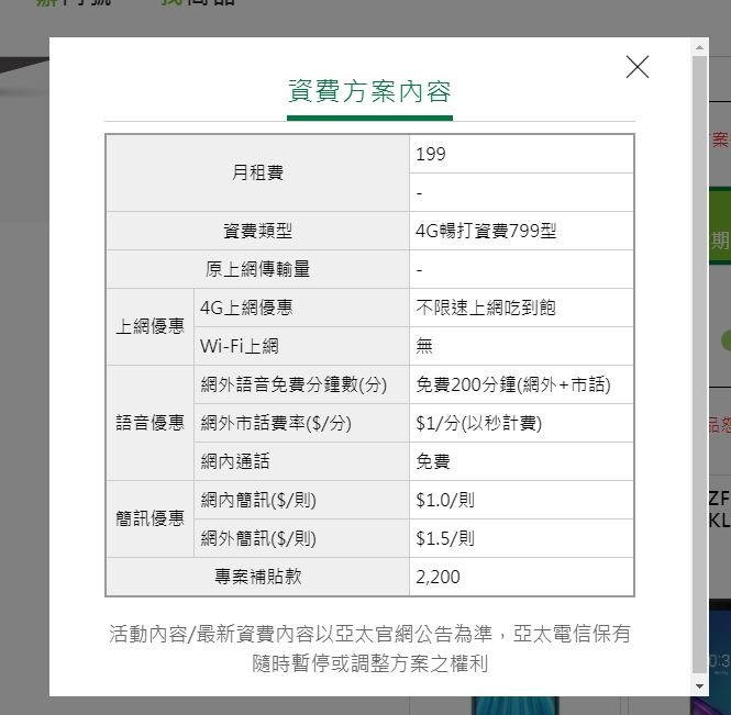 亞太快閃優惠199吃到飽(續約)