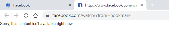 臉書網頁版無法使用"Watch"