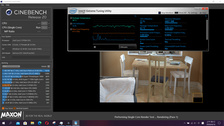 i7 9750h 無法到最高時脈