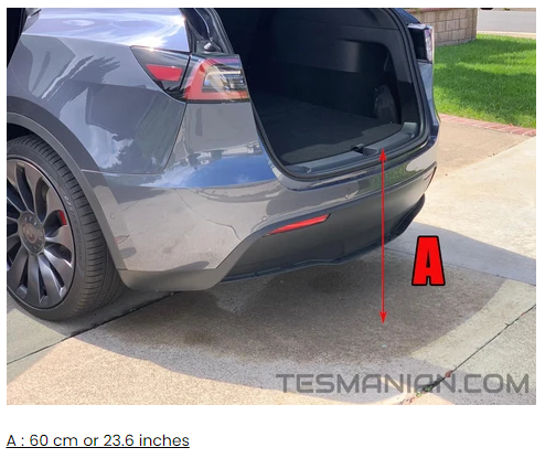 《Model Y》前後行李廂詳細尺寸