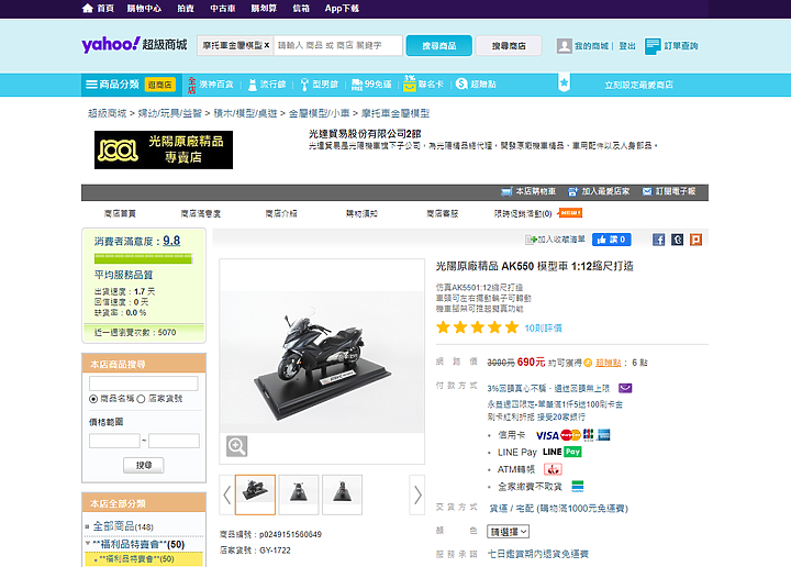 【快訊】KYMCO AK550 大降價!但先別急,是 1:12 模型大降價!
