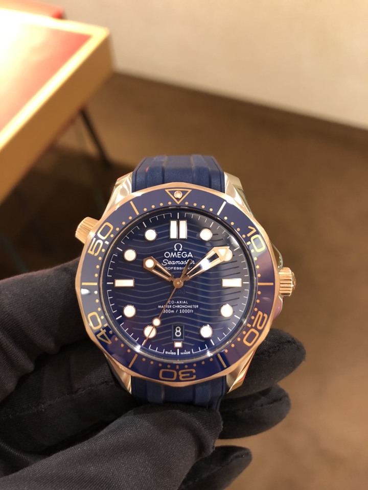 "開箱" 生日禮物 OMEGA Seamaster 海馬 蔚藍玫瑰金