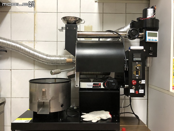 MIT製造-1KG直火半熱風咖啡烘豆機+下料冷卻電動盤 開箱