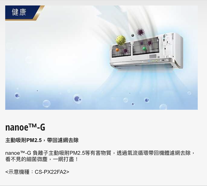 看完這篇讓你這夏不NG 「Panasonic PX頂級旗艦-分離式空調/冷氣」及「省電」、「健康」